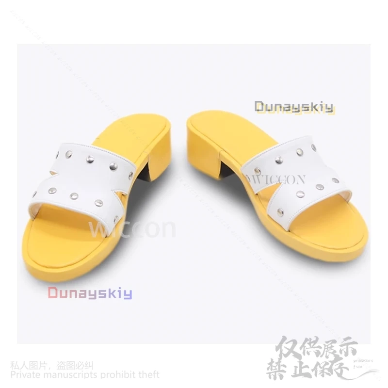 Anime Dandadan Cosplay Seiko Ayase Costume Shoes Boots Yellow Casual Slippers For Women Girls Role Play Christmas Customized