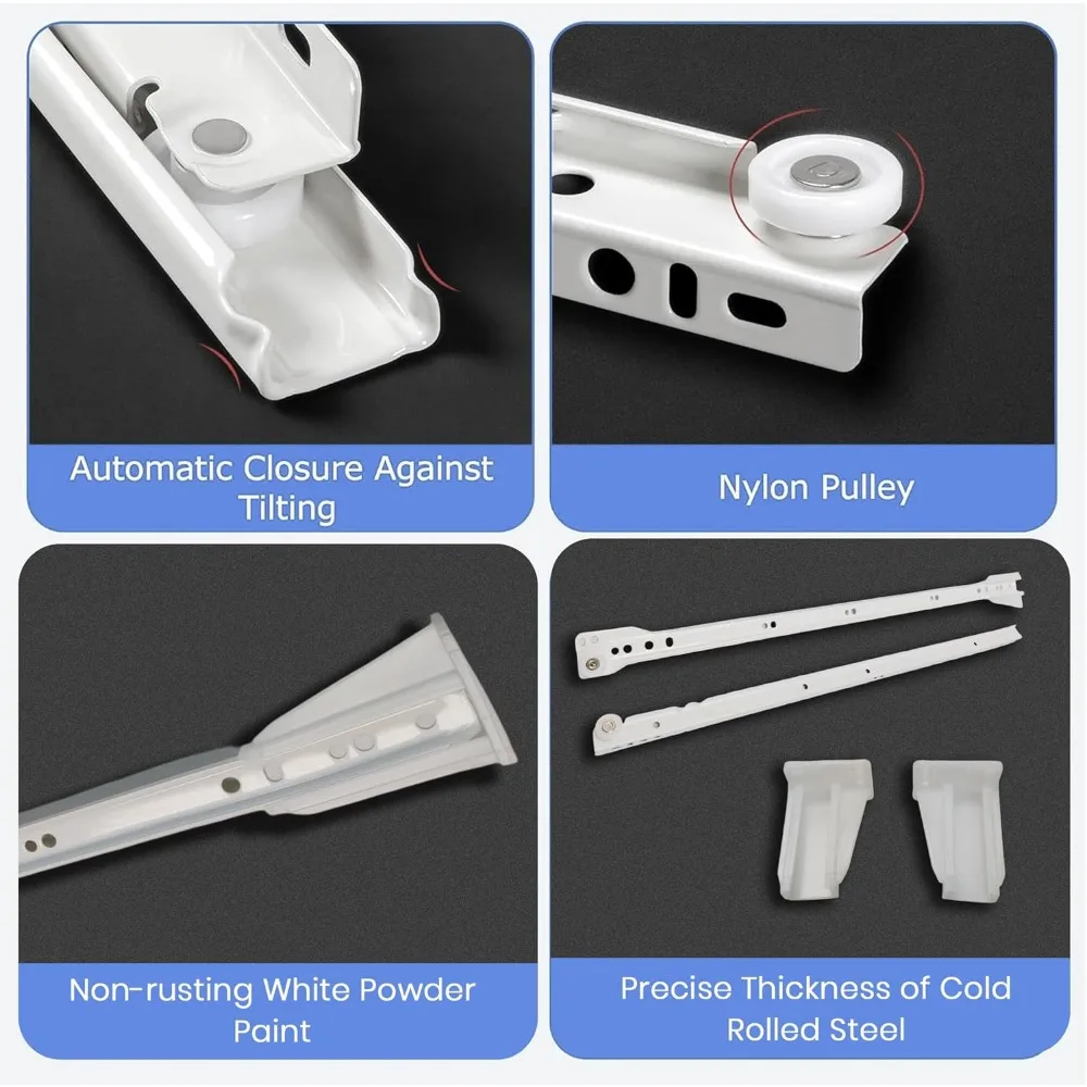 شرائح أوروبية شديدة التحمل، 20 عبوة، مناسبة لخزائن الوجه بدون إطار، سعة 75 رطلًا، فولاذ ملفوف على البارد، شركة البودرة #6