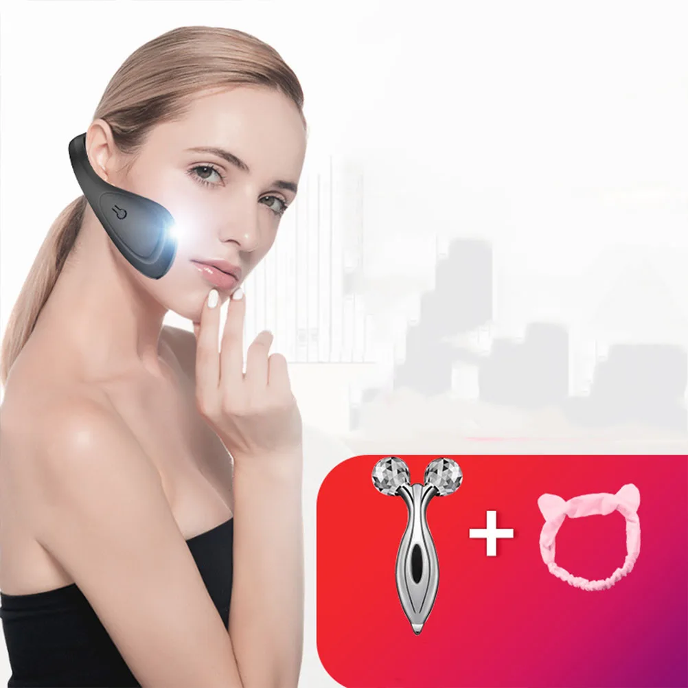 

1pc Beauty V-Shape Training Sculpting Massager Face Massaging Face Massager For Slimming Contouring Black