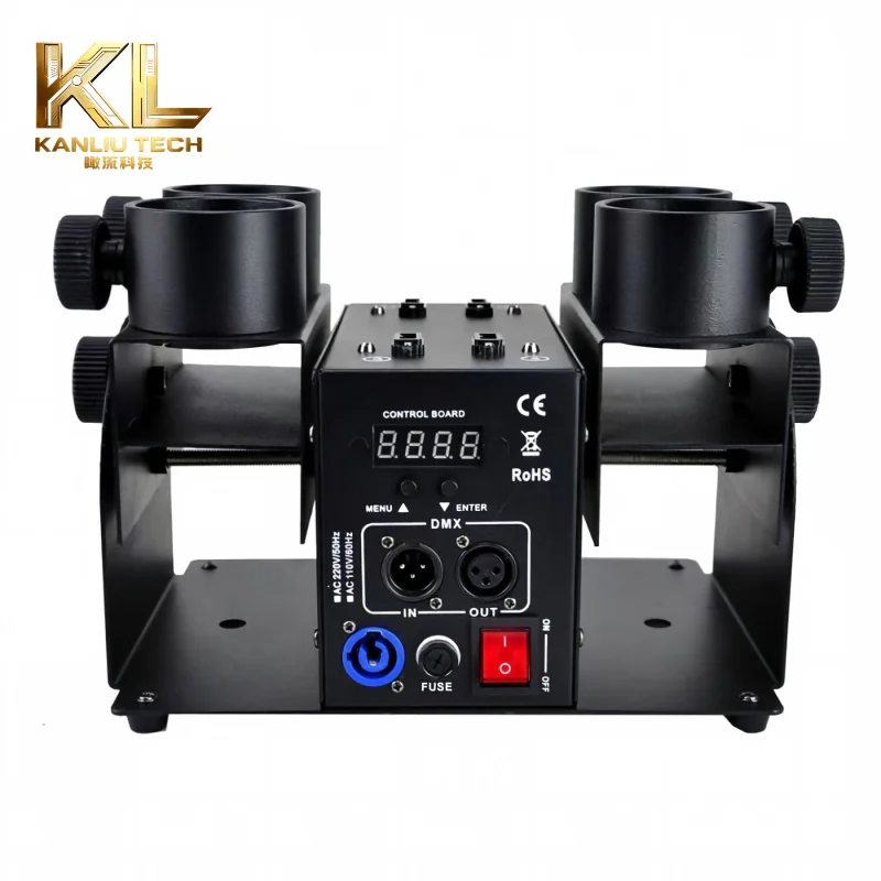 4 Tube Confetti Cannon Remote Control Rainbow Paper Blaster 4 Heads Stage Confetti Machine for Wedding Party Celebration Event
