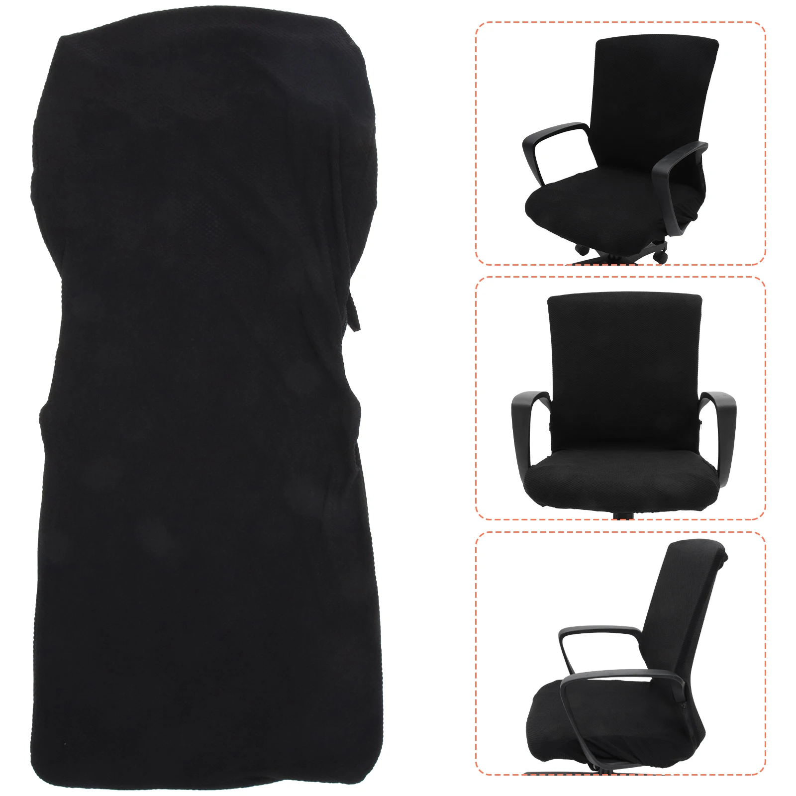 

Elastic Stretch Office Chair Cover Protector Fabric Computer Desk Chair Slipcover Back Seat Comfortable Machine Washable M Black