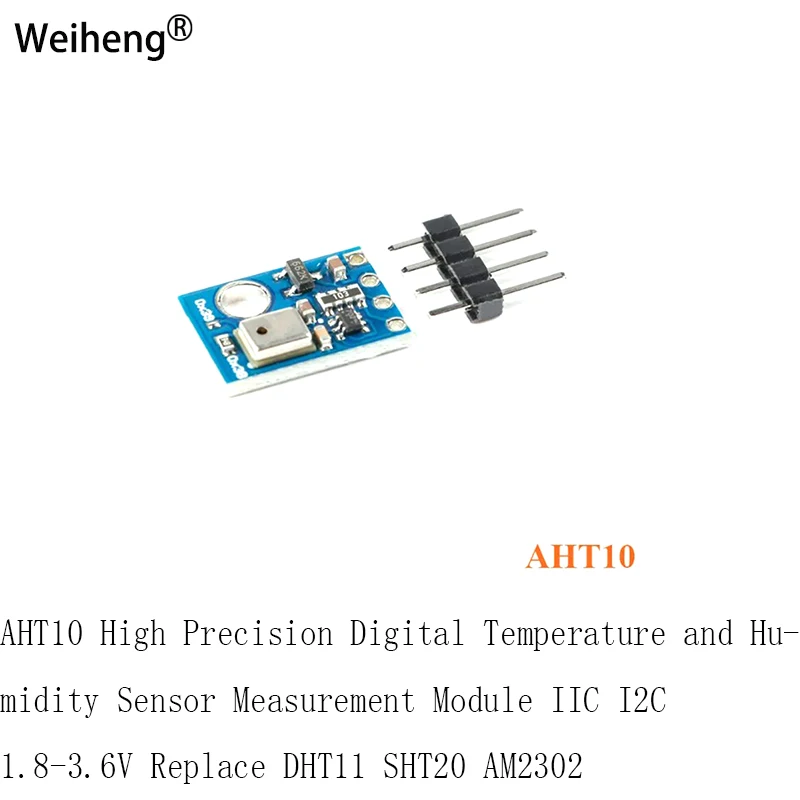 10 шт. AHT10, высокоточный цифровой датчик температуры и влажности, модуль измерения IIC I2C 1,8-3,6 В, замена DHT11 SHT20 AM2302
