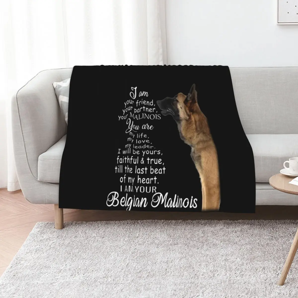 I am your friend your partner Belgian Malinois dog Throw Blanket Hairy Designers Extra Large Throw for babies Furry Blankets