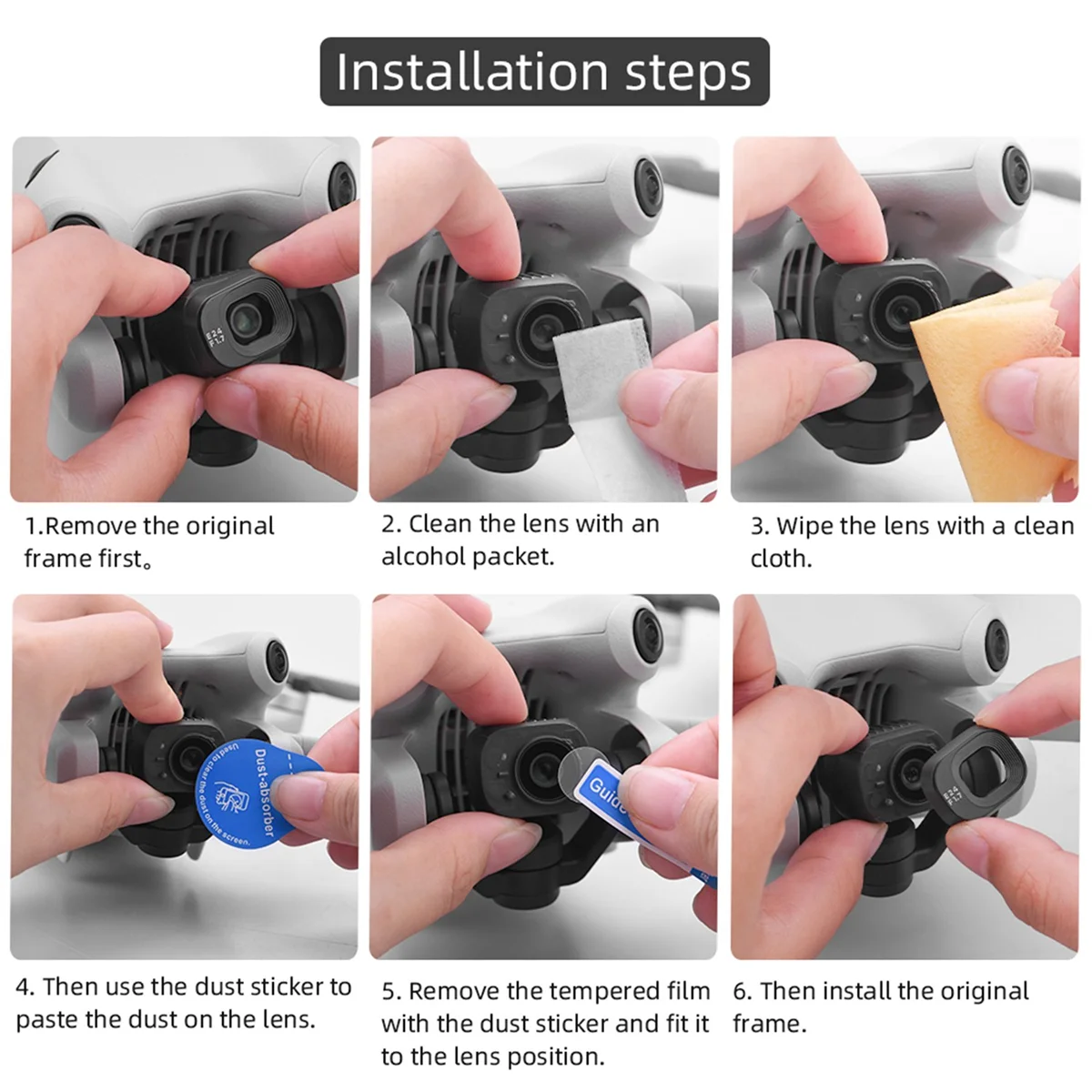 ATS-Lens طبقة رقيقة واقية ل DJI Mini 4 Pro الطائرة بدون طيار الزجاج المقسى رؤية الاستشعار المضادة للخدش شاشة عدسة الكاميرا