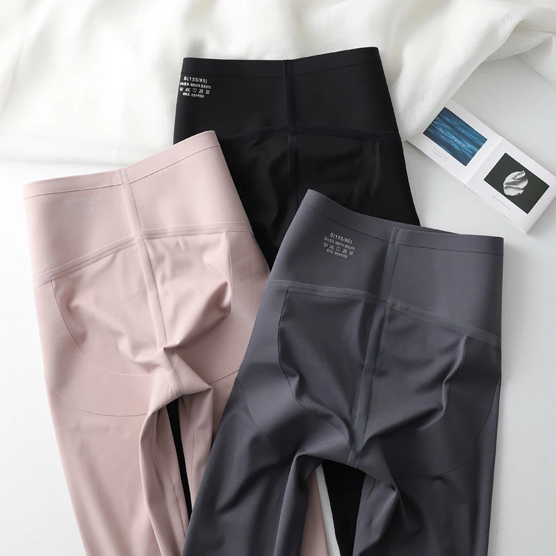 

Брюки для йоги с высокой талией, женские осенне-зимние тонкие брюки из ковчевой кожи с контролем живота, подтягивающие ягодицы, эластичные, плотные, базовые...