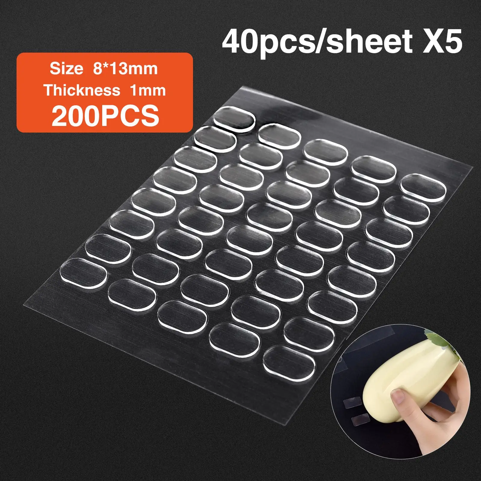 5 Blatt Nano-Gel-Matte, transparentes Klebeband, rund, spurlos, abnehmbar, klebrig, doppelseitiges Klebeband für Heimwerker, für feste Gegenstände