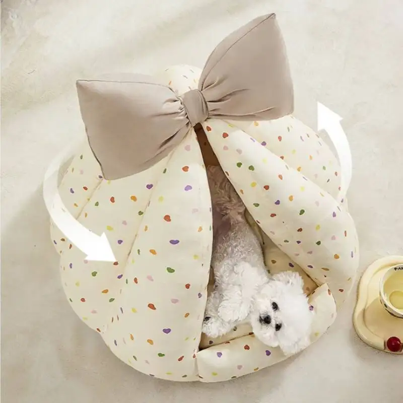 Cotton Unique Round Dog Kennel Fluffy Cute Party Luxury Modern Dog Supplies Indoors Designer Camas Para Perros Dog Furniture
