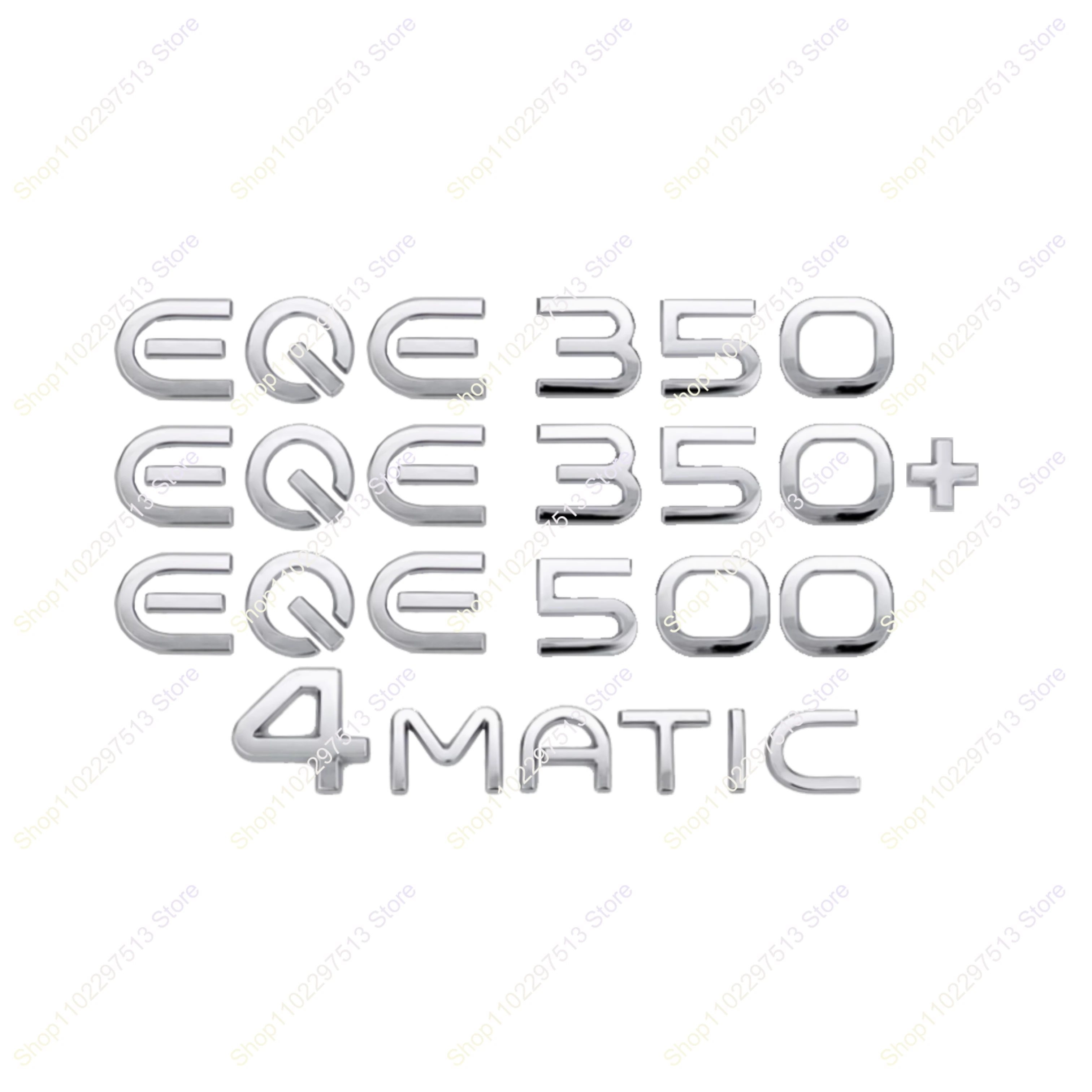 Chrome Silver Car ABS 3D Letters Numbers Decoration Trunk Tail Emblem Sticker for EQE V295 Series EQE53 EQE500 EQE350 4MATIC