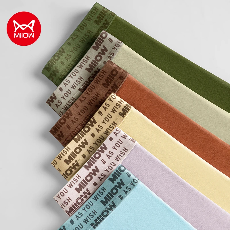 

MiiOW 3Pcs Autumn Winter Cotton Men's Underwear 7A Antibacterial Crotch Men Panties Softness Skin-friendly Man Boxershorts Trunk