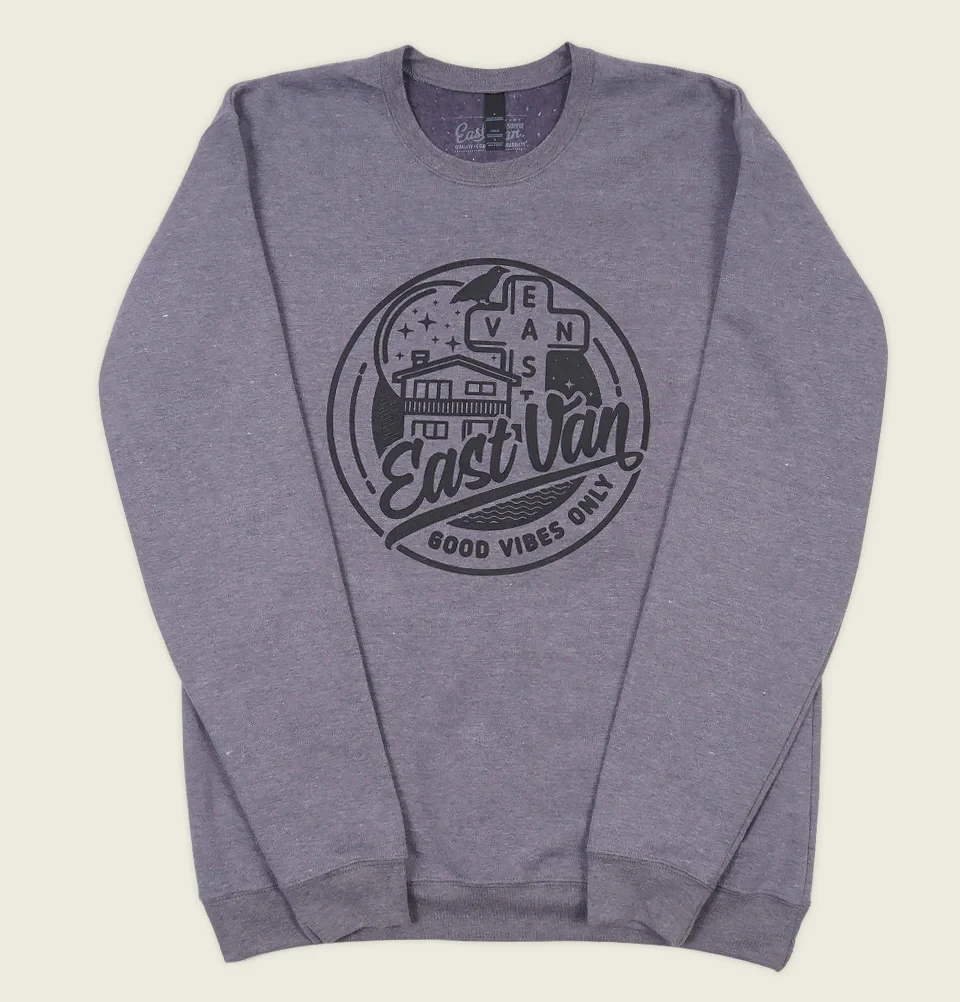 

Футболка East Van Good Vibes в американском ретро-стиле, простая, из хлопка, с круглым вырезом, с принтом, повседневная, свободного кроя, молодежная, модная