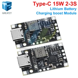 Type-C USB 2-3S BMS 15W 8.4V 12.6V 1.5A Lithium Battery Charging Boost Module With Balanced Support Fast Charge With Indicator