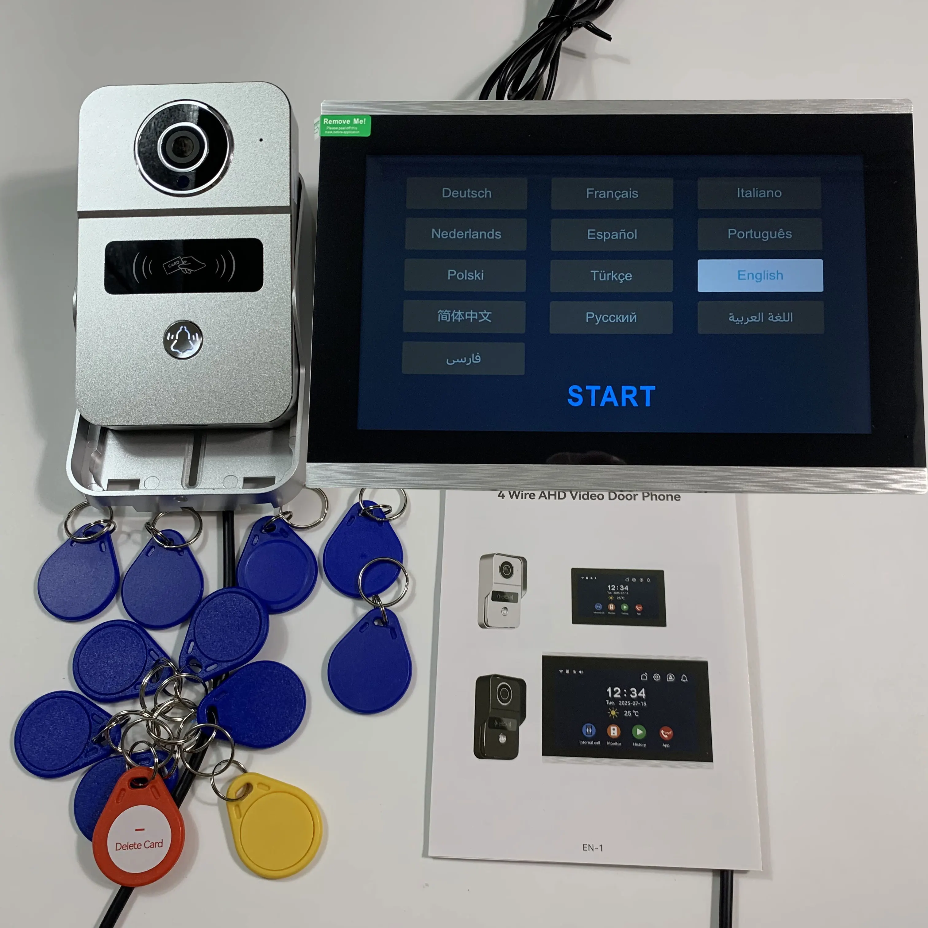 New 10 Inch Tuya 1080P Color Touch Screen Wireless Wifi Video Doorbell Smart APP Home Intercom for RFID Access Control System