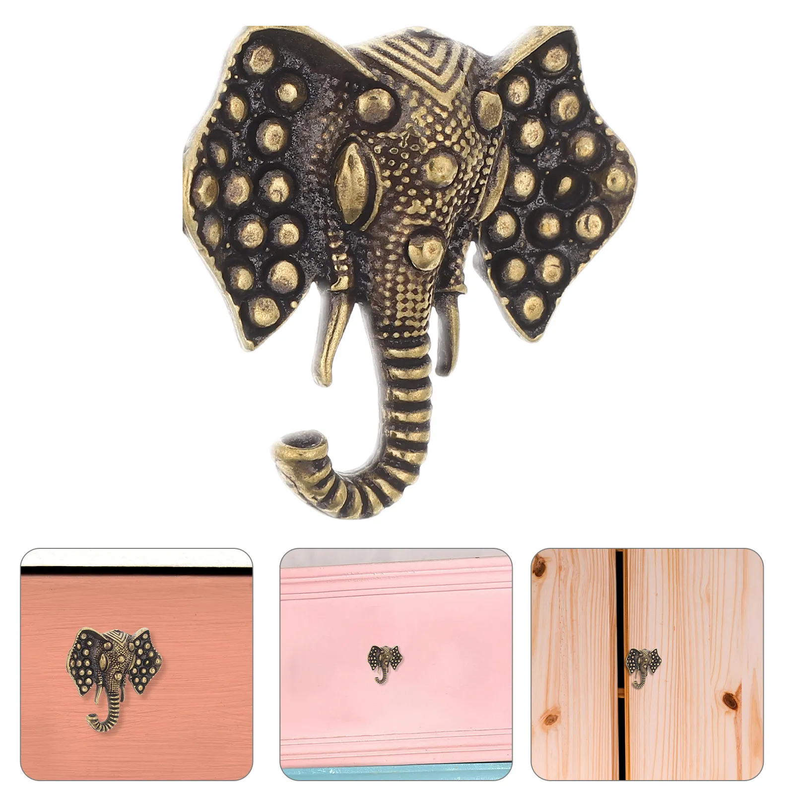 

Винтажная латунная ручка для шкафа в форме слона, латунная ручка для ящика, ручки для дверей, кухонных тумб, комодов, шкафов, туалетных столиков