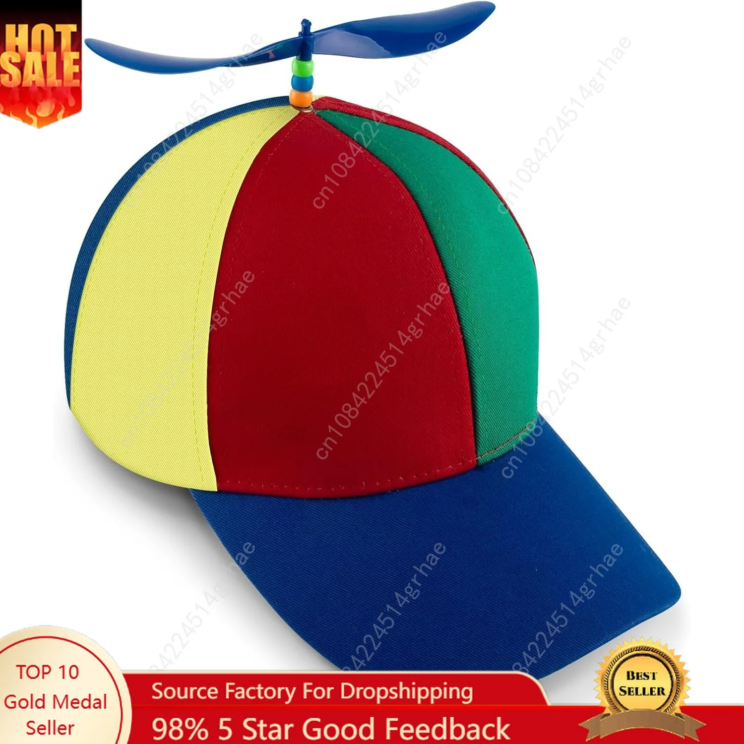 

AUEAR Detachable Adult Propeller Hat Baseball Cap Rainbow Top Hat Brightly Rainbow
