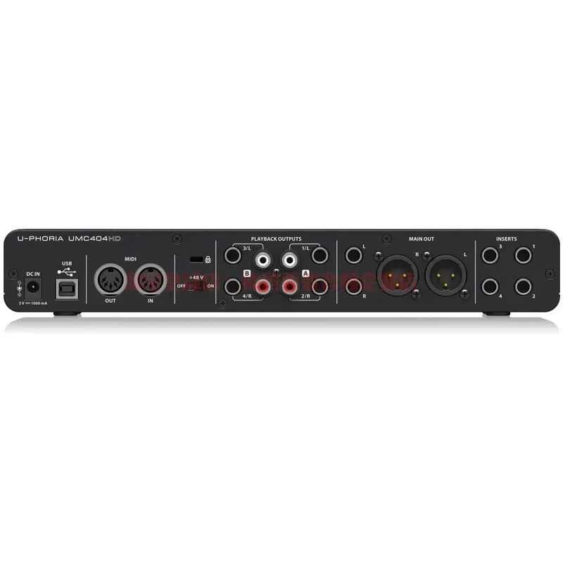 BEHRINGER UMC404HD 오디오 인터페이스 사운드 카드, 일렉트릭 기타 라이브 레코딩, 외부 USB 오디오, MIDI 인터페이스, 마이크 프리앰프