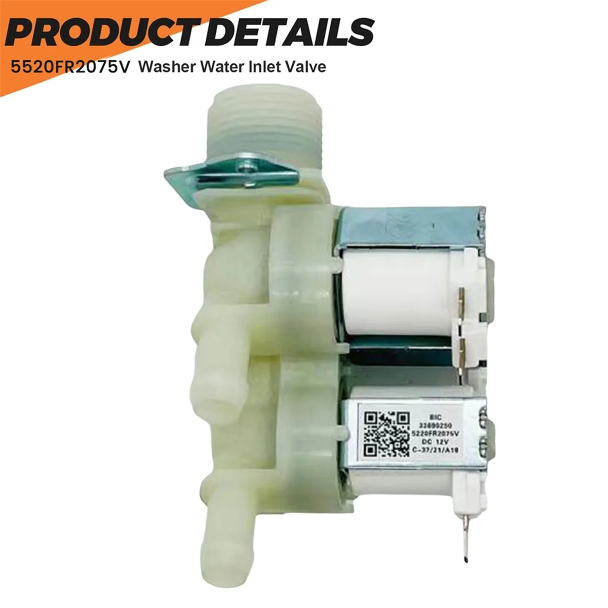 BISMZ 5520FR2075V Замена впускного клапана для стиральной машины для Kenmore LG Запчасти для стиральной машины Впускной клапан для воды в сборе DC12V