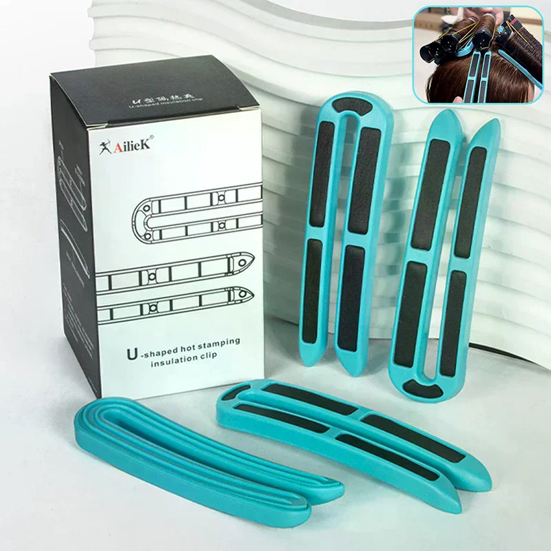 12pcs U-shape Hair Perm Insulation Clips Multipurpose Strong Hold Heat Resistance Hair Volume Clips For Salon Home Styling Tools