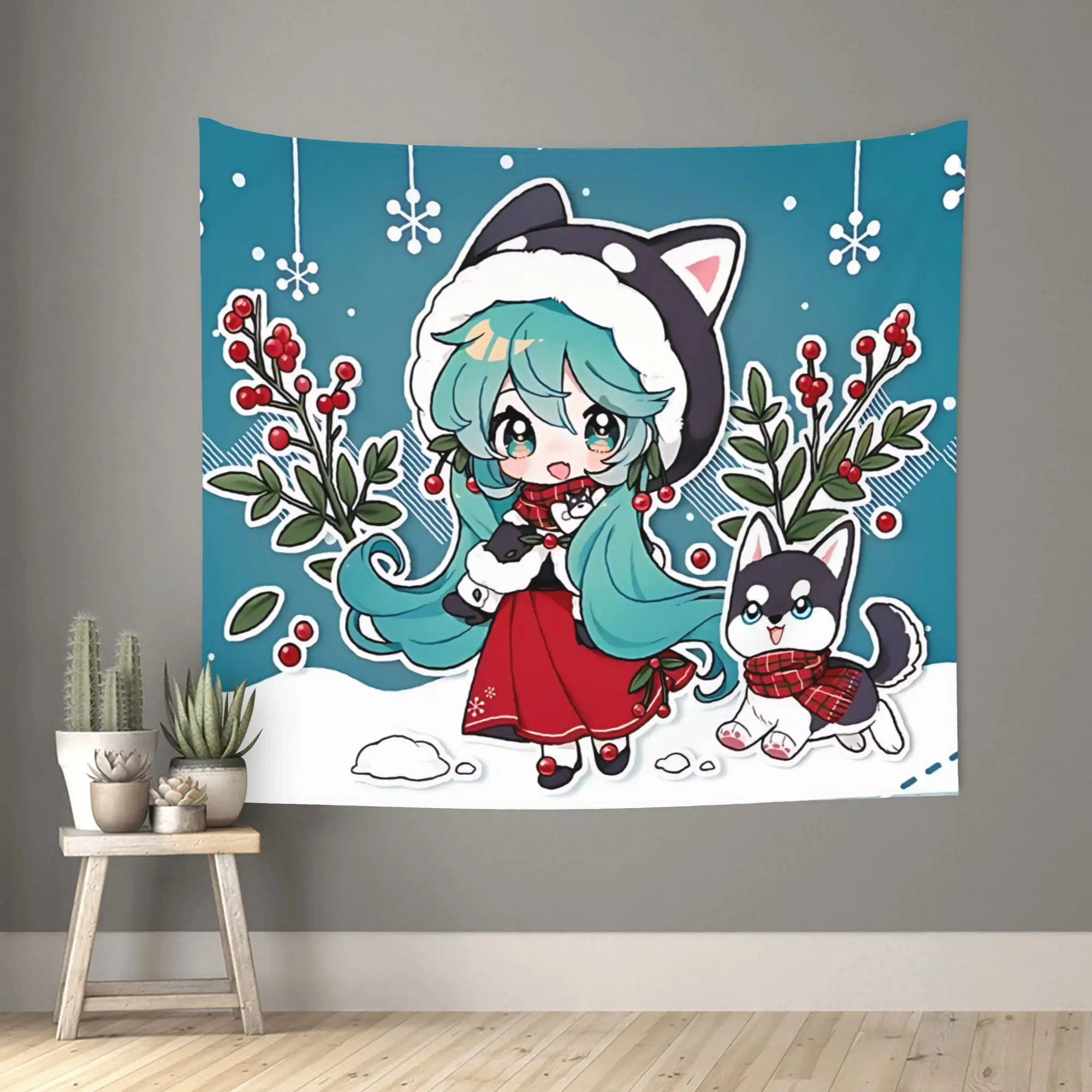 Cutecore Your Christmas Gift  Hatsune Miku Tapestry Room decoration  Home Decoration Tapestry Decor Accessories Cute Room Decor
