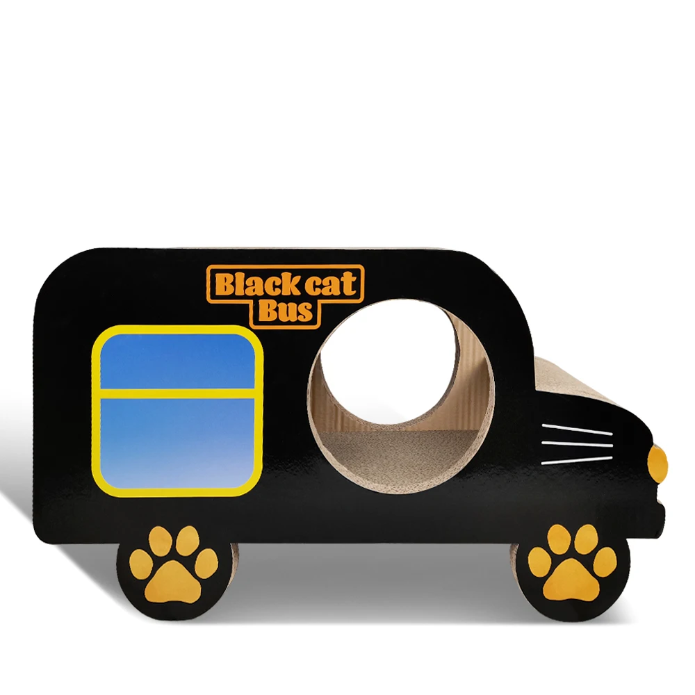 

Interactive Toys Corrugated Cardboard Craft Cat Scratch Cattery IC-5045 Black Cat Car Integrated Cat Scratch Board