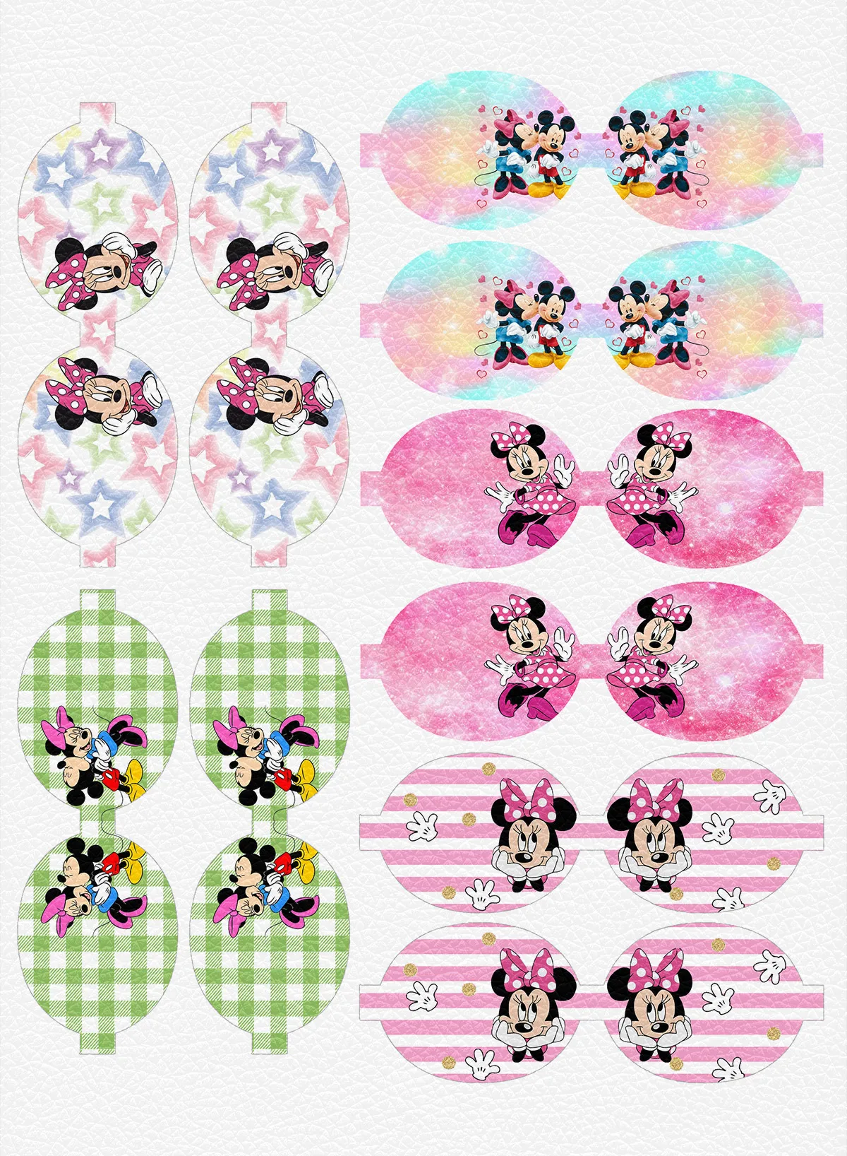 Hot Selling Disney Mickey Minnie Bowknot Shape Faux Leather Bow Part Sheet Crafts DIY Handmade Kids Hair Bow Materials 30x22cm