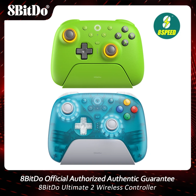 8BitDo Ultimate 2 2.4G Wireless Controller with TMR Joystick Charging Dock for Windows PC Android SteamGamepad