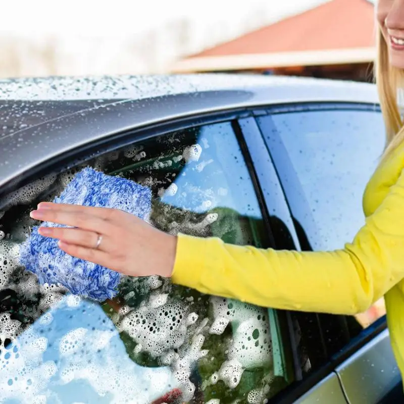 Spugna per la pulizia dell'auto peluche cura dell'autolavaggio spazzola per il lavaggio tampone per la pulizia lucidatura in microfibra spolverare senza graffi lavaggio auto pavimento