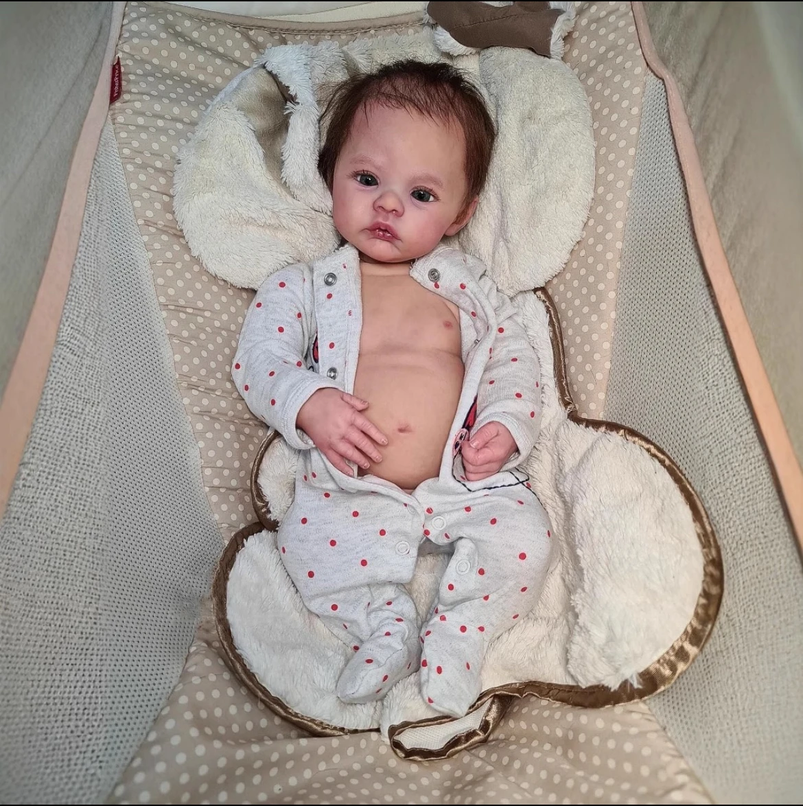 Lifelike 19-Inch Reborn Doll Meadow with Hand-Painted 3D Skin&Realistic Veins - An Ideal Birthday Christmas Gift for Children
