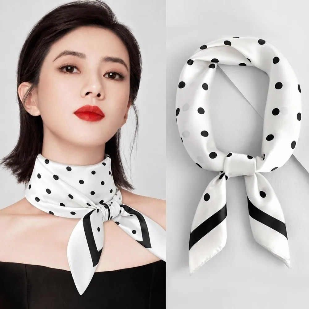 Elegant 70x70cm Square Scarf Simulated Silk Thin Headscarf Soft Satin Handbag Accessory for Women
