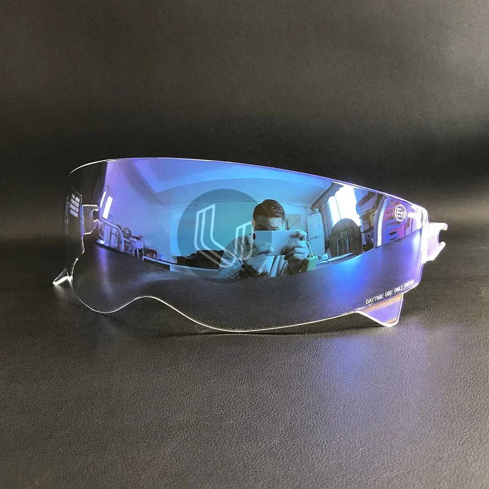 

For Scorpion EXO Combat/Covert-X Retro Motorcycle Helmet lens Face Shield Visor Discoloration Lens Night Vision red blue Case