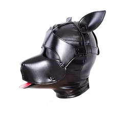 Fetish Cosplay Games Sexy Puppy Mask with Zipper Hood for Women Men Halloween Party Myserious Mask Role Play Costume Accessory