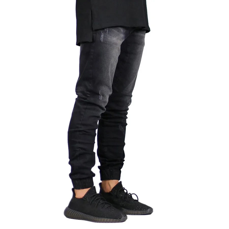 Jeans bleu foncé pour hommes, leggings élastiques, pantalons en denim, pleine longueur, mode automne, streetwear, fjin