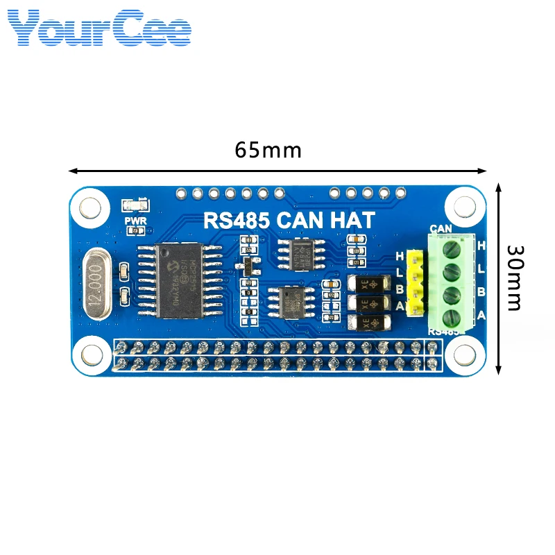 RS485 CAN HAT Expansion Board Module MCP2515 CAN Controller UART Communication Module for Raspberry Pi 4B/3B+/Zero W