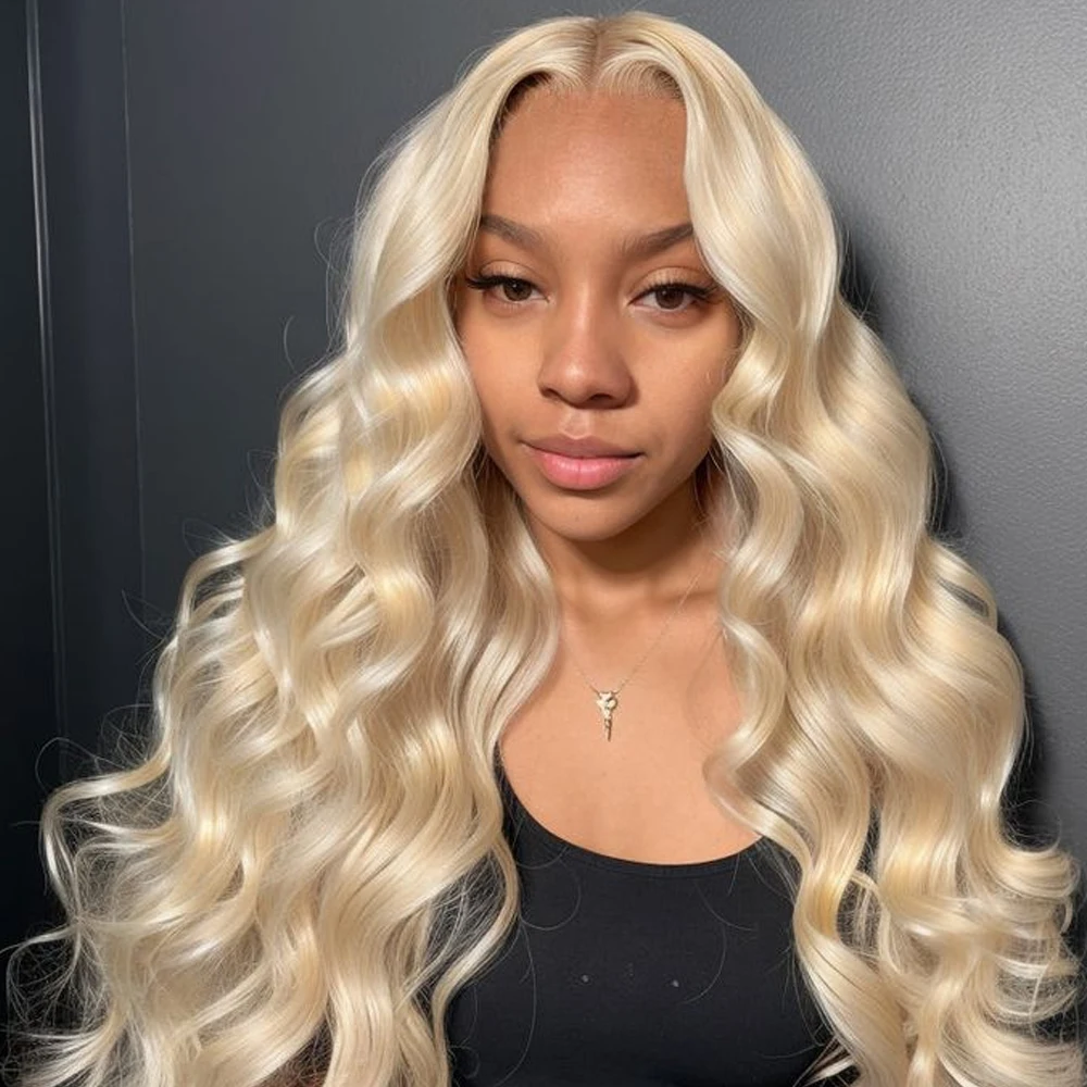 

42 Inches 613 Honey Blonde 13x6 HD Transparen Body Wave Lace Frontal Human Hair Wig Colored Brazilian Human Hair Wig For Women