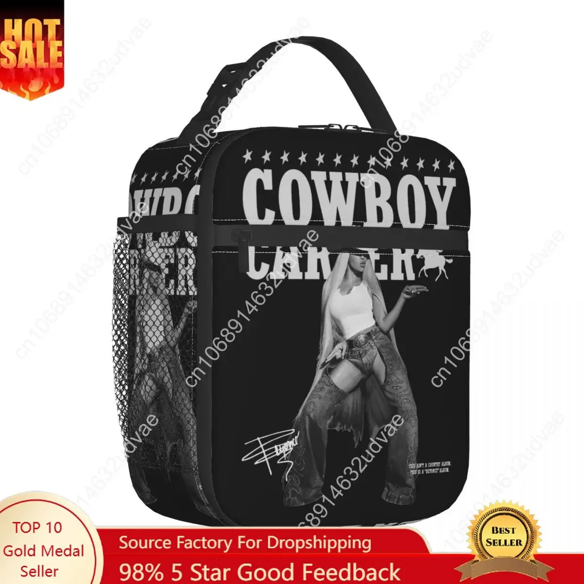 Beyonce Cowboy Carter Merch Thermal Insulated Lunch Bags for Office Reusable Food Container Bags Cooler Thermal Lunch Boxes