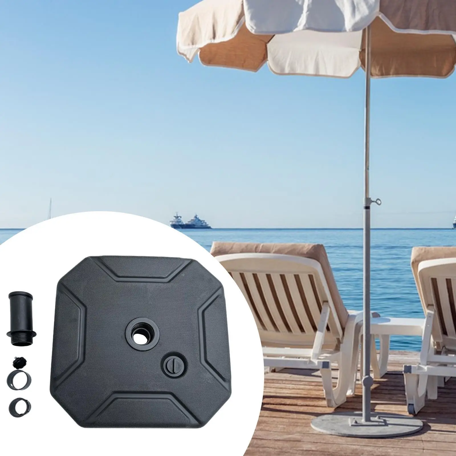 

Parasol Base Patio Umbrella Stand Sand Water Filled Replacement Multipurpose Beach Umbrella Stand for Lawn Balcony Pond Porch