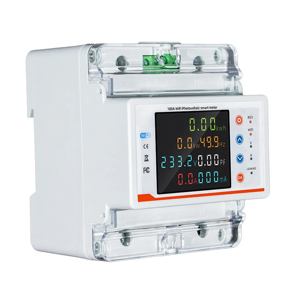 

WiFi Enabled Smart Circuit Breaker with Color Screen Remote Access for TUYA App Current Overload and Leakage Protection 100A 4P