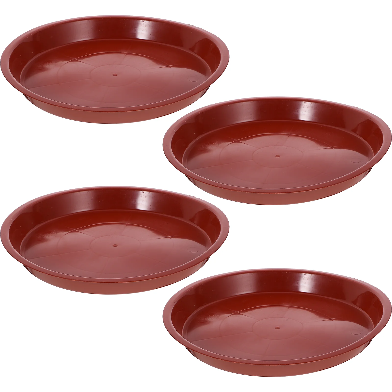 4PCS Plastic Flowerpot Drip Tray Plant Pot Saucer Flowerpot Chassis Tray for Fleshiness Planter Garden Balcony (Red)