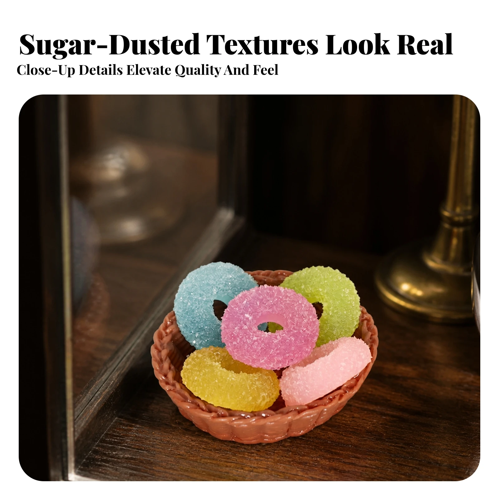 6 Pieces Miniature Woven Basket Small Resin Basket Decoration Compact Lightweight for Dollhouse Collectors, Craft Displays