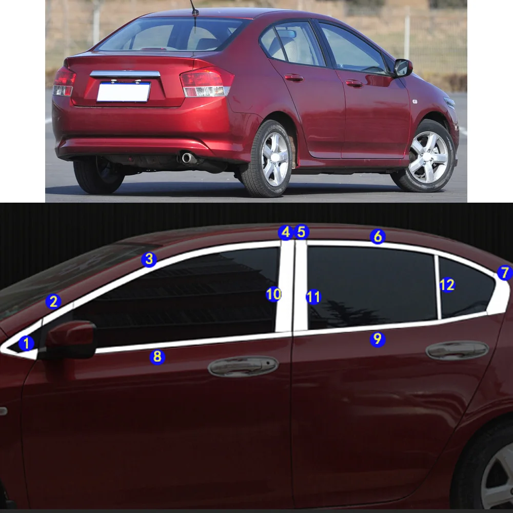 

Car Sticker Garnish Pillar Window Middle Strip Trim Frame Hoods Parts For Honda City 2008 2009 2010 2011 2012 2013 2014