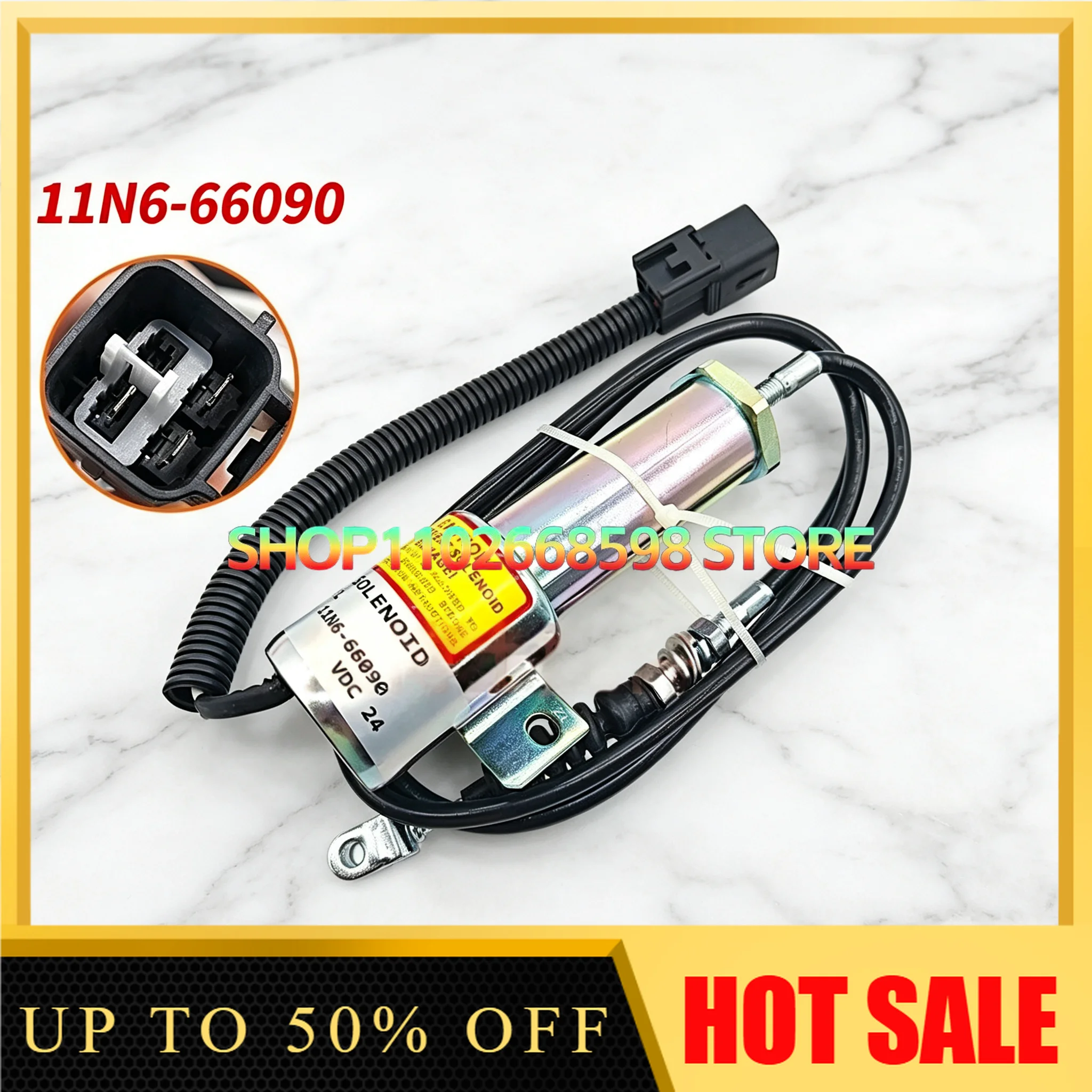 R215-7-9 Engine Flameout Switch Solenoid Valve 11N6-66090 Excavator Accessory Part