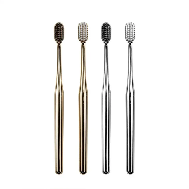1/2/3pcs Gold Toothbrush Luxury Soft Gold Teeth Brush Men Women Adult Toothbrushes Brand New Electroplated Dental Brushes