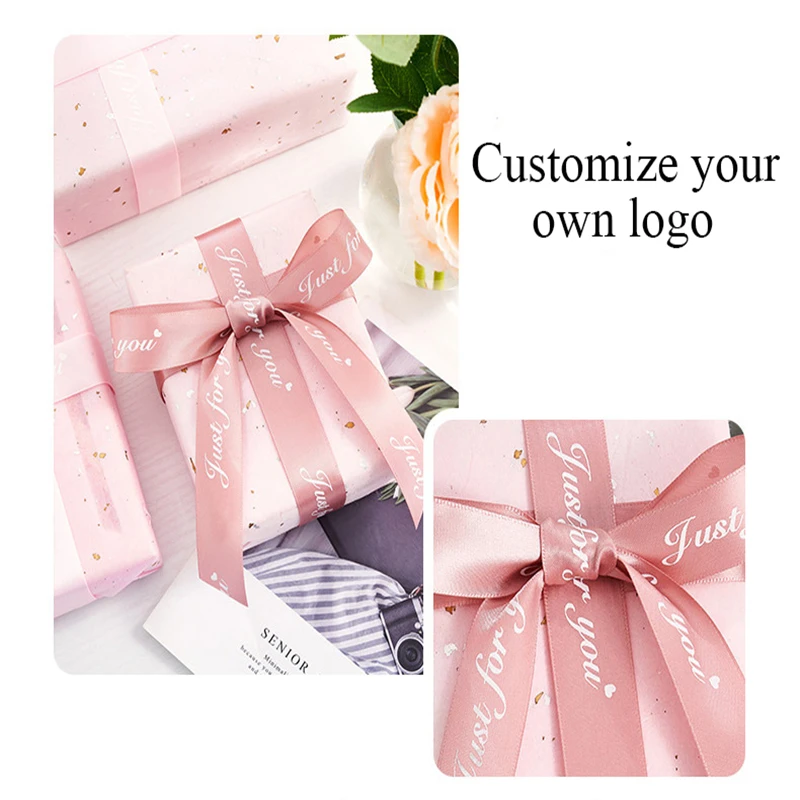 

200 Yards Eco-Friendly Grosgrain Ribbon Assorted Colors & Sizes Striped Customized Lace Fabric for Gift Boxes Balloons Denim Pro