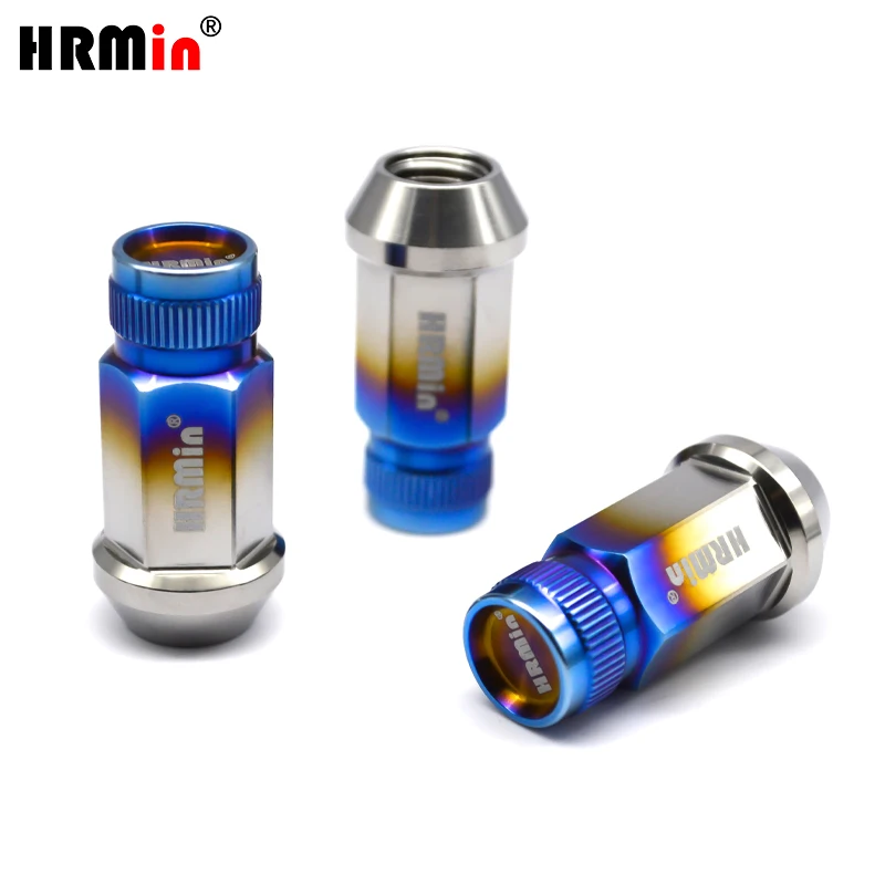 HRMin Closed end Never rust Gr.5 titanium cone seat wheel lug nut M12*1.25*45 for Nissan,Greatwall,Geely,Subaru,Suzuki