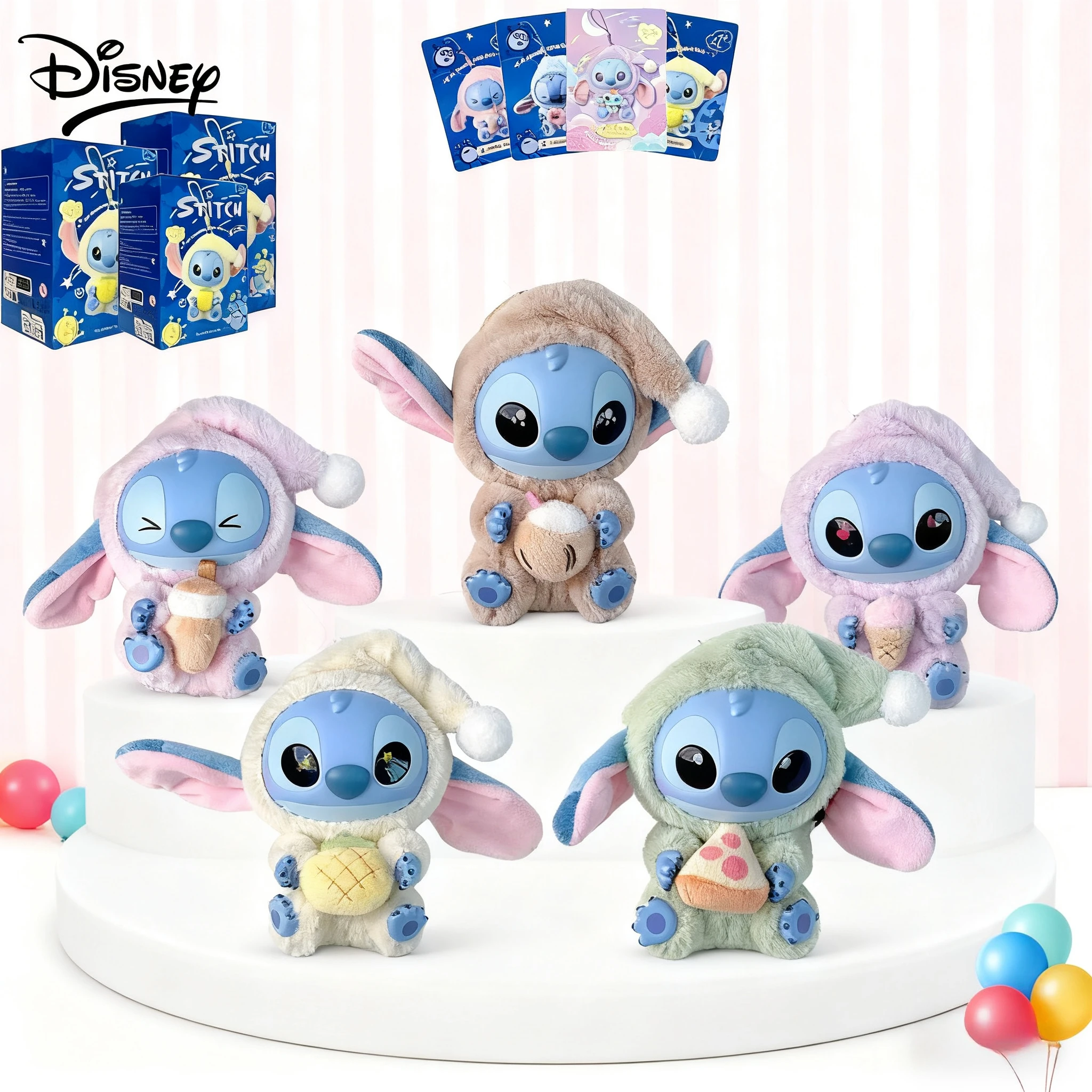 

ГОРЯЧАЯ распродажа Disney Stitch Eat Something Before Sleep слепая коробка виниловая плюшевая кукла игрушка кулон-сюрприз праздничный подарок
