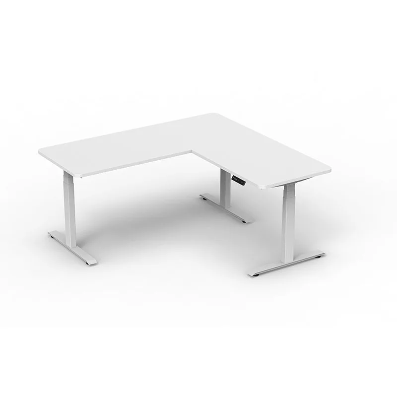 Electric lifting table frame L-shaped standing lifting adjustable three-motor corner boss table legs