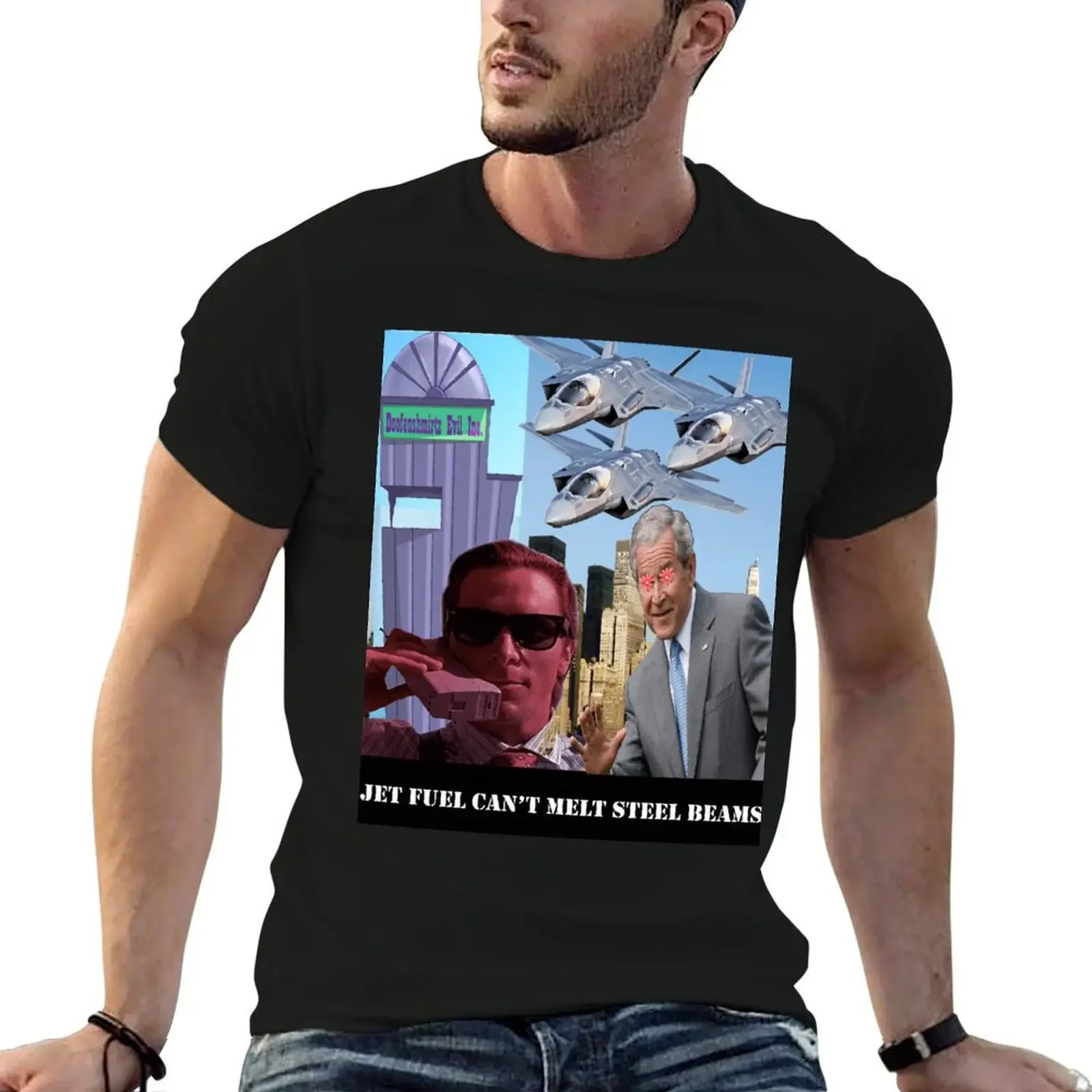 Jet Fuel Can't Melt Steel Beams T-Shirt valentines clothes boys animal print cotton man t-shirts t shirt for men