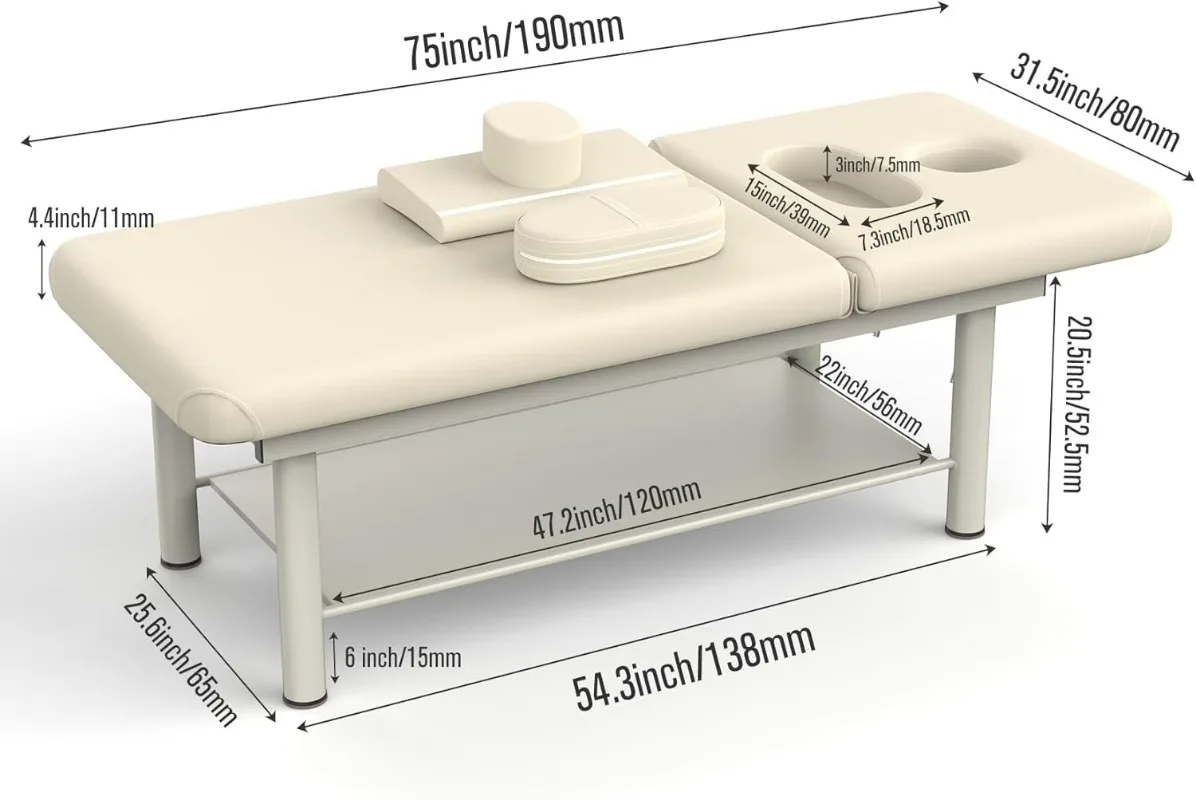 RapDuty-Table de massage large avec dossier, lit de traitement professionnel, table de thérapie fongique