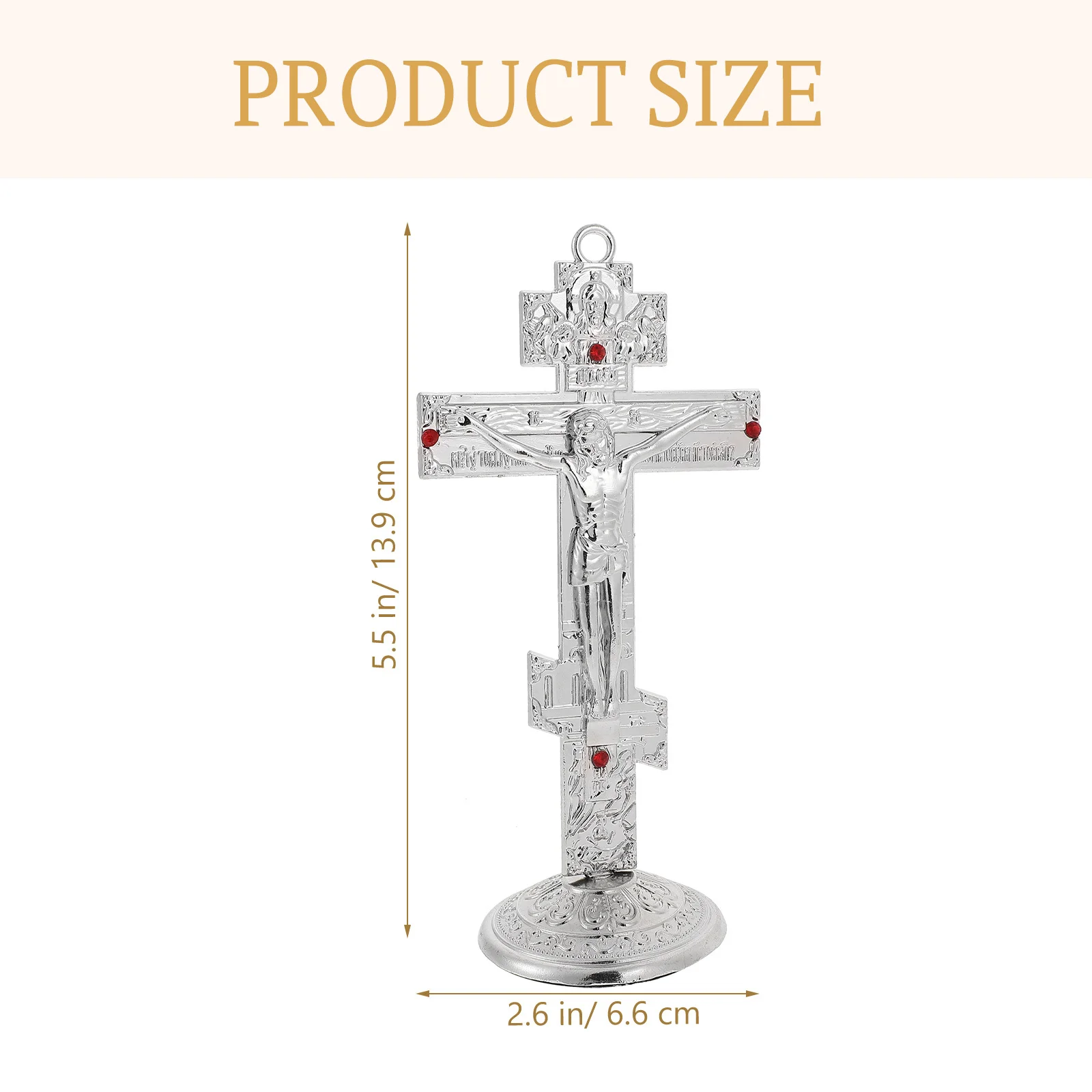 

Metal Catholic Cross Wall Decor Stainless Steel Rhinestone Decorative Religious Crucifix Hanging Outdoor Cross