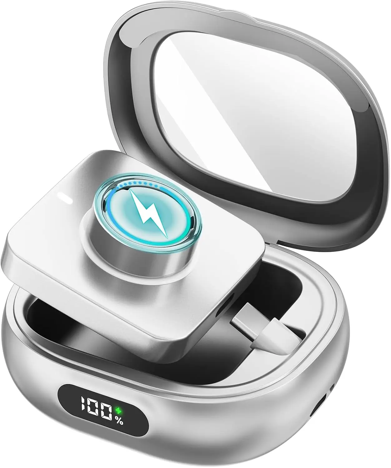Smart Ring Charging Case Portable Charger Box for Oura Ring Gen 4 & 3 Fitness Rings with Magnetic Charge Port