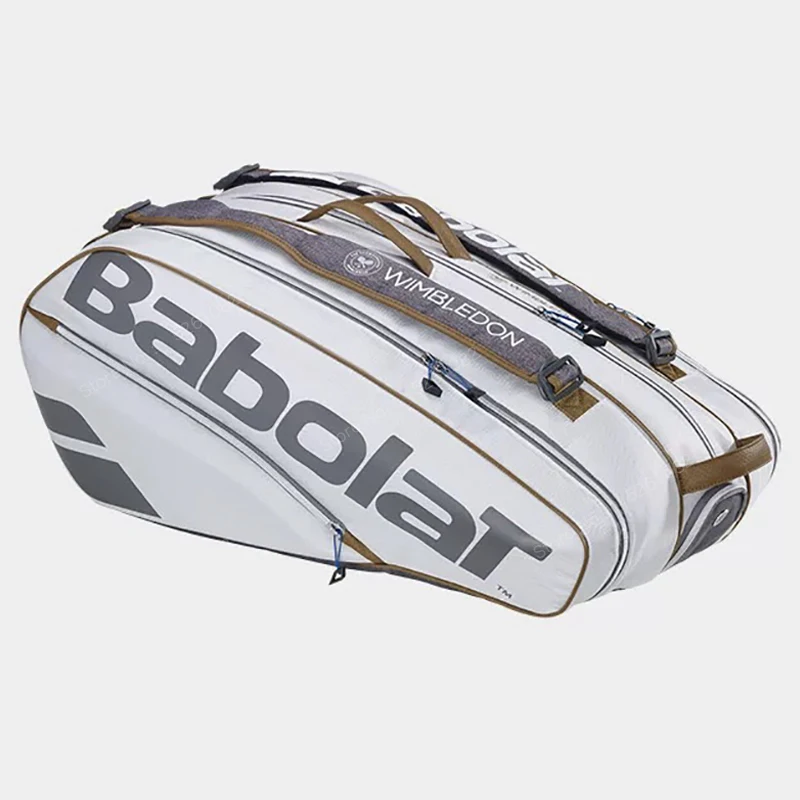 Babolat Tennis Bag THE CHAMPIONSHIPS WIMBLEDON Series White Sports Backpack Holds 3 6 9 Tennis Rackets For Women Men